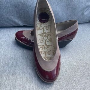 Fly London Sc 40 Burgandy Wedge Shoes